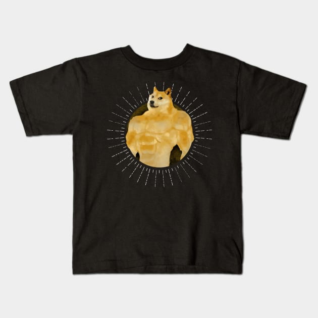 doge muscle Kids T-Shirt by aldistar